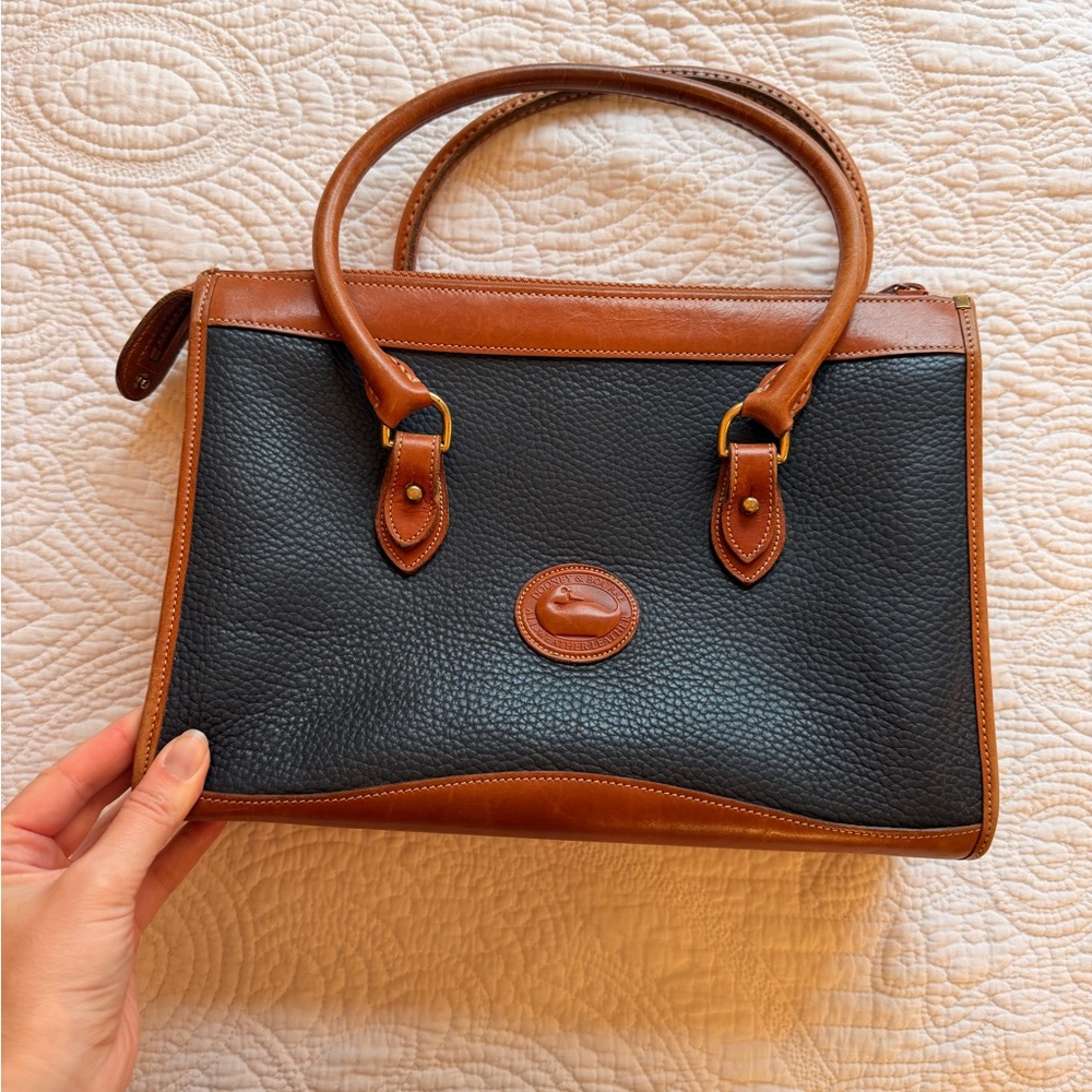 Dooney & Bourke Black and Tan Satchel